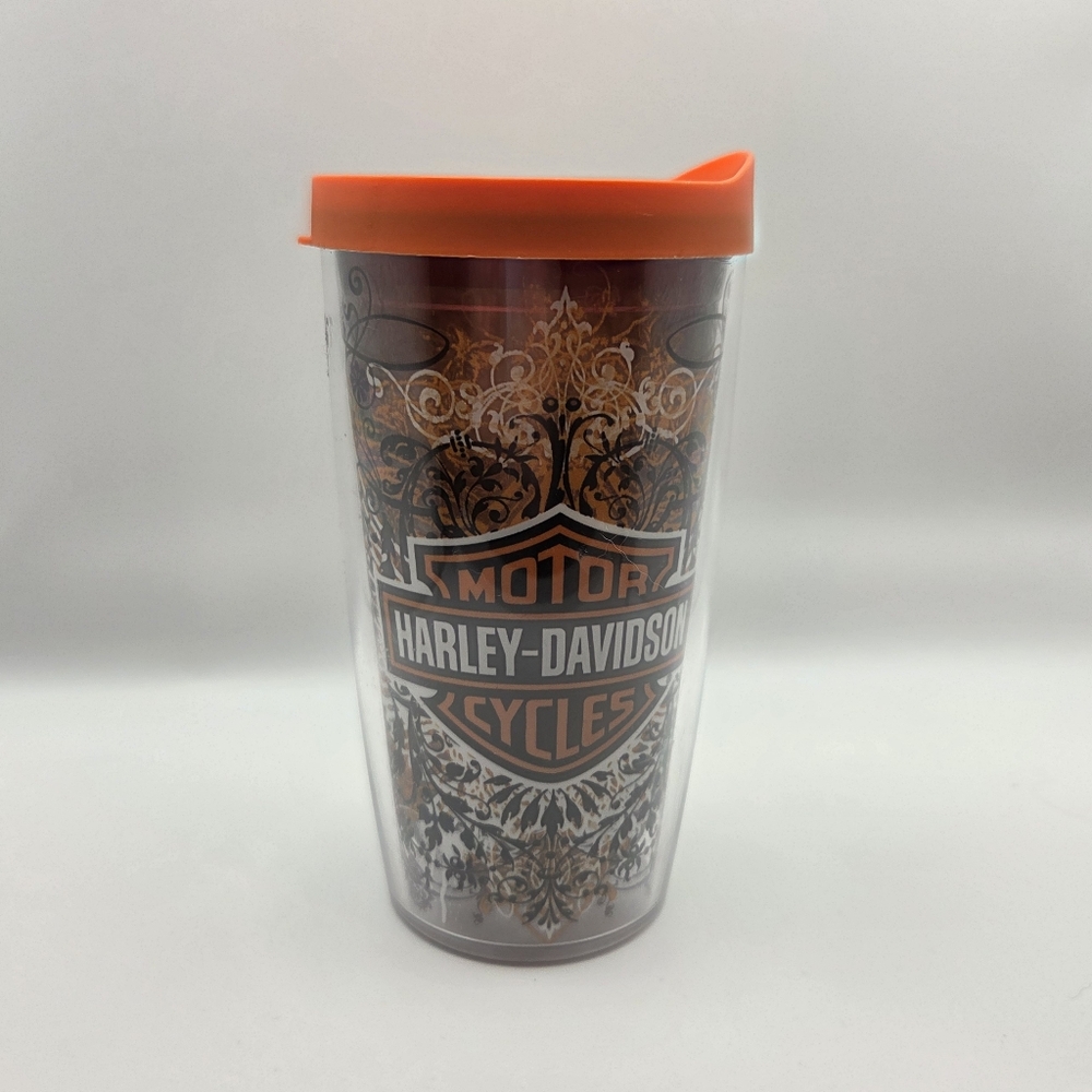Tervis Harley Davidson 16 Oz Orange Lid Tumbler Hot Cold Drinks